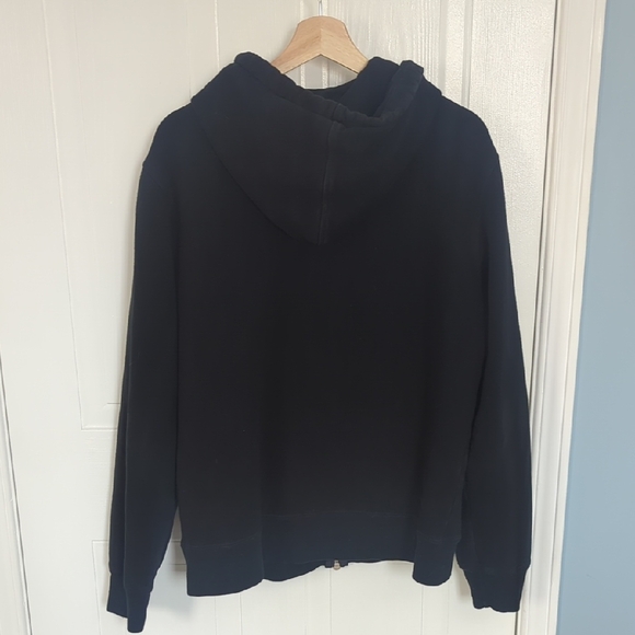 Outclass Black French Terry Hoodie with Zip - Picture 3 of 4